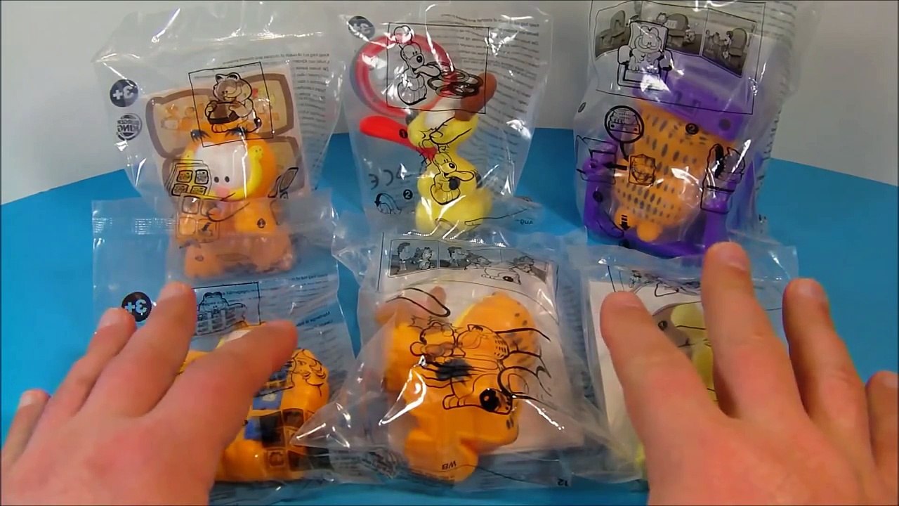 2012 BURGER KING GARFIELD SET OF 6 KIDS MEAL TOYS INTERNATIONAL