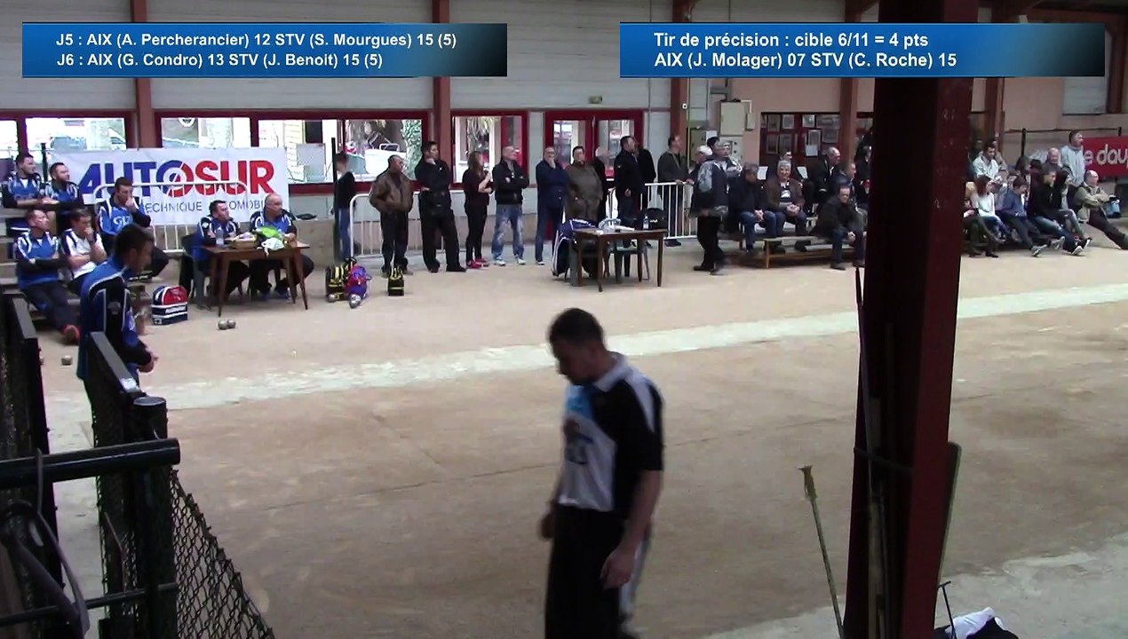 Tir de précision 1, 2ème tour, Club Elite M demi-finale, Aix-les-Bains vs Saint-Vulbas, Sport Boules, saison 2015-2016