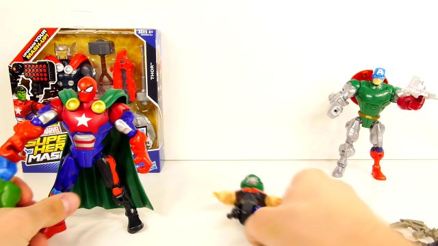 Superhero Mashers Spider-Man Doctor Doom Thor and Hawkeye Marvel Avengers Toys Review