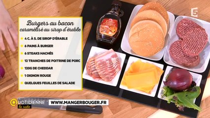Recette : burger au bacon caramélisé au sirop d'érable