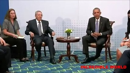 Obama And Raul Castro Historic Handshake Thaws US-Cuba Cold War Legacy- Cumbre De Las Americas!!!