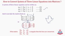 How to convert system of three linear equations into Matrices ? Question No.16  &  Question No.17