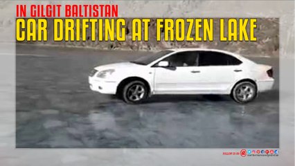 Car Drifting At Frozen lake IN Gilgit Baltistan