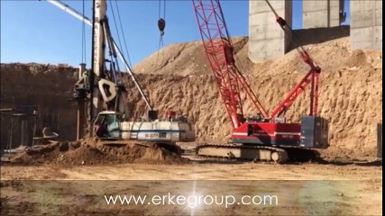 Erke Group, FUWA QUY120 Vinç Ve Soilmec  R-825 Fore Kazık Makinesi , Hasankeyf, www.erkegroup.com