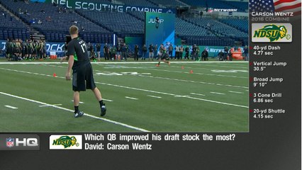 Which quarterback improved his draft stock the most?