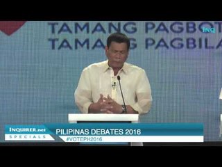 Duterte debate closing words: I will stop drugs, crime, corruption