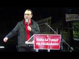 Cayetano hits Poe, Roxas, Binay in proclamation speech