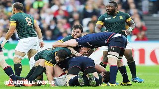 South Africa Prop Frans Malherbe Pictured BITING USA Lock Matt Trouville At 2015 Rugby World Cup!!!