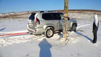 Натягиваем бугельный трос. Горнолыжный склон Хоперский снег 19.01.2014