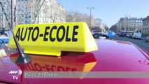 Manif des auto-écoles contre le nouvel examen du code