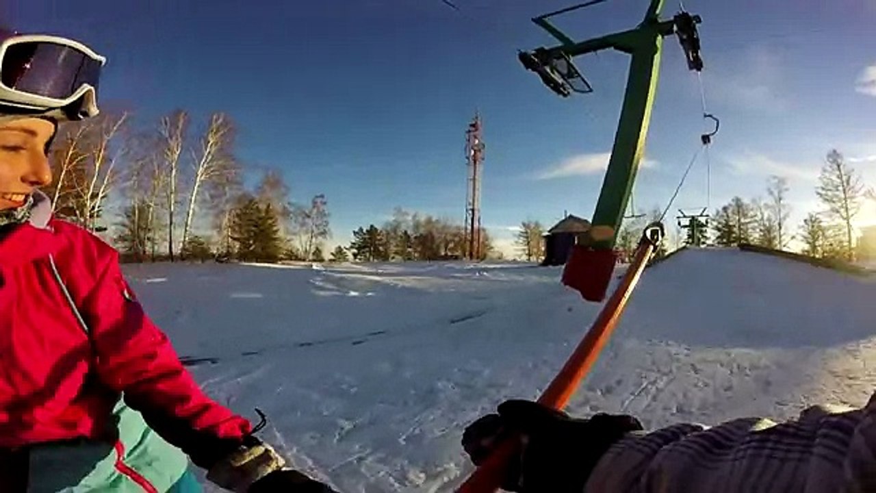 Открытие горнолыжного сезона, крутое видео иркутского сноубордиста gopro action camera