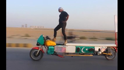 Pakistani Man Performs Stunts On Bike