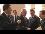 Roma - Juncker giunge a Palazzo Chigi accolto da Renzi (26.02.16)