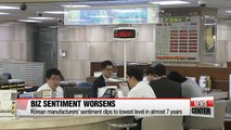 Korea's business sentiment worsens to lowest level in almost 7 years