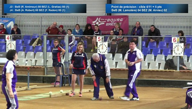Point de précision, second tour, Club Elite Féminin, J10, Bourg-en-B. vs Béziers, Sport Boules, saison 2015-2016