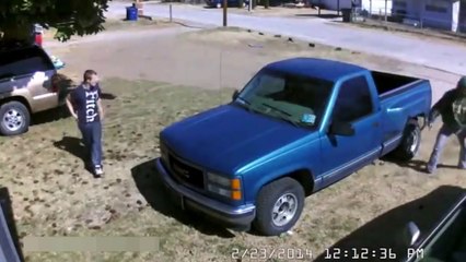 Neighbors from hell in Oklahoma caught on surveillance video