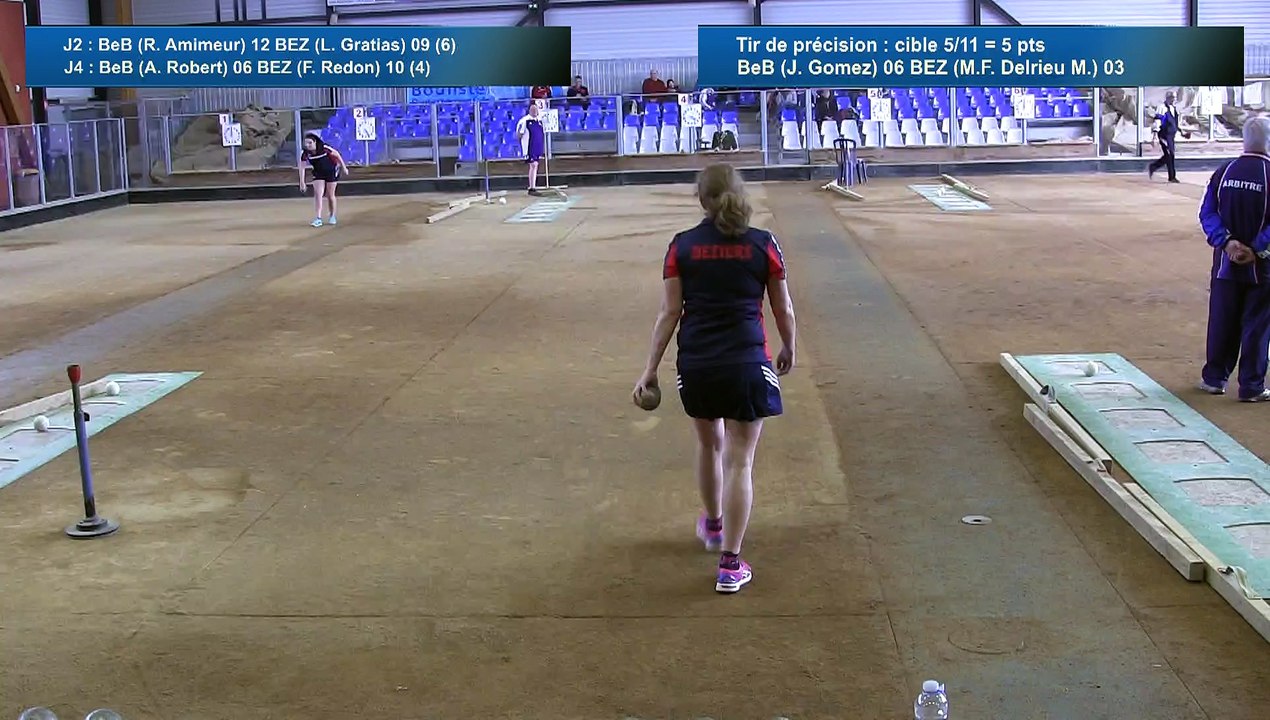 Tir de précision 1, second tour, Club Elite Féminin, J10, Bourg-en-B. vs Béziers, Sport Boules, saison 2015-2016