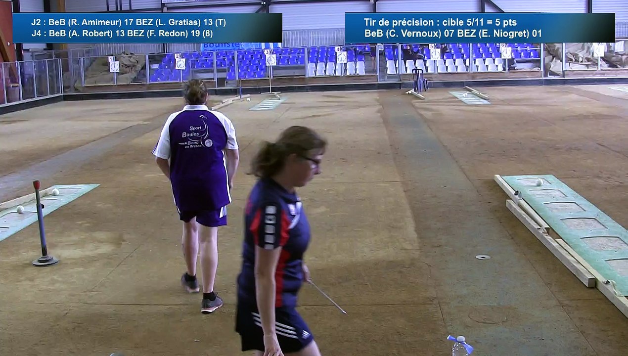 Tir de précision 2, second tour, Club Elite Féminin, J10, Bourg-en-B. vs Béziers, Sport Boules, saison 2015-2016