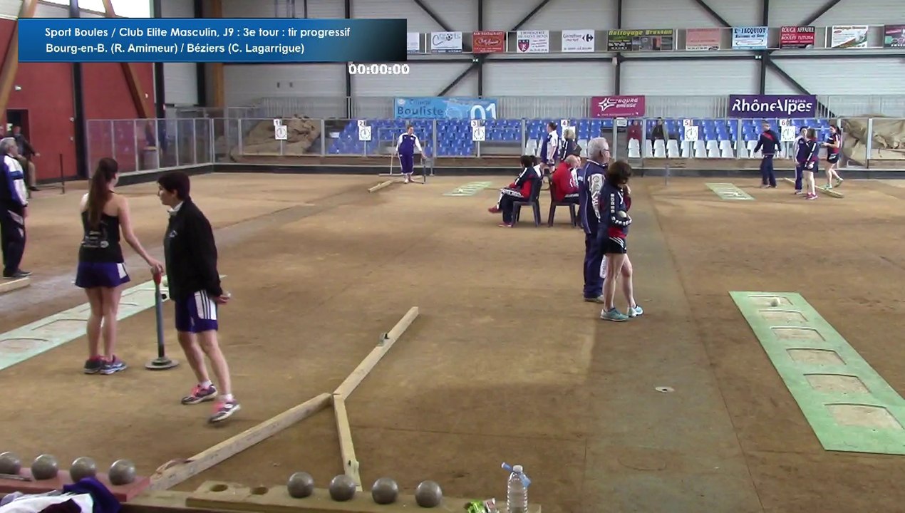 Tir progressif, troisième tour, Club Elite Féminin, J10, Bourg-en-B. vs Béziers, Sport Boules, saison 2015-2016