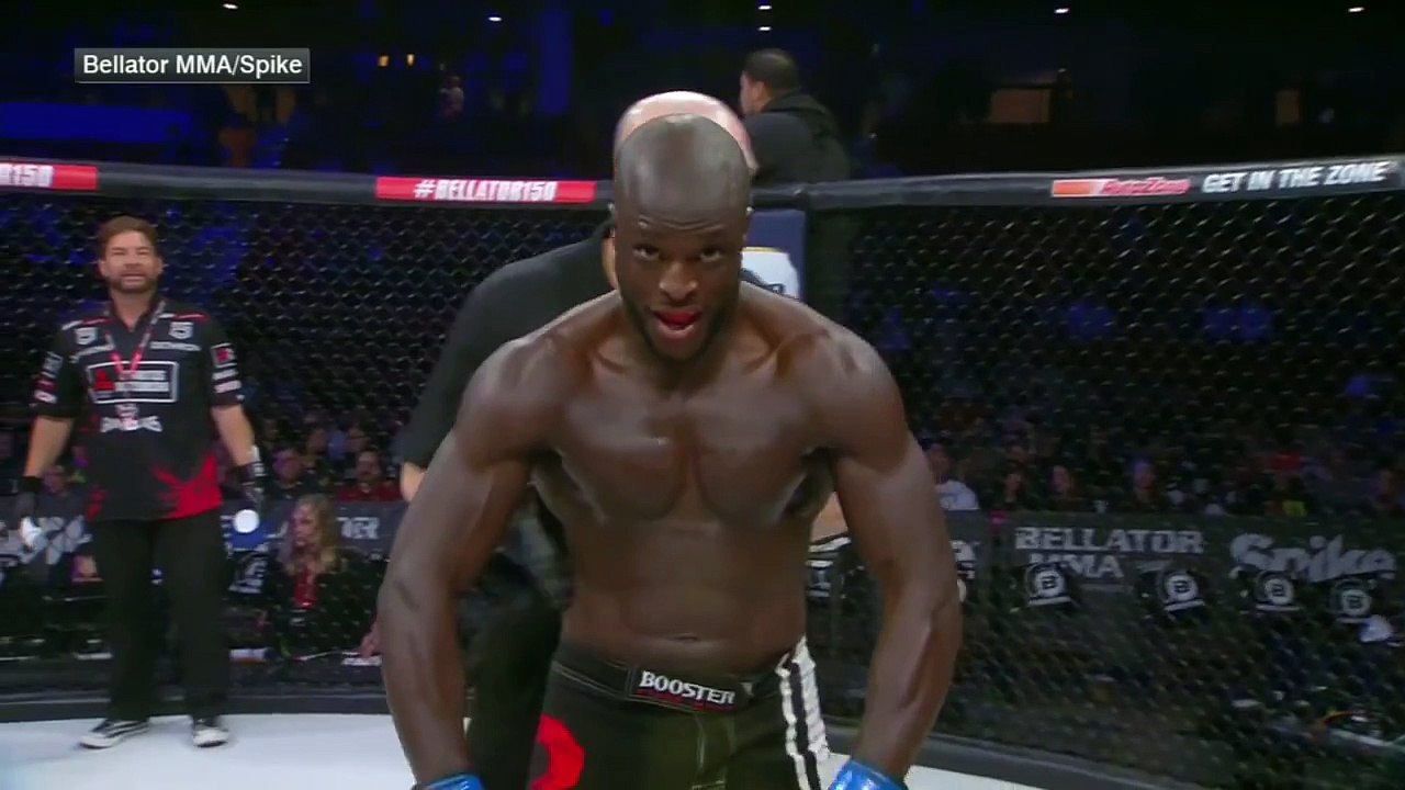MMA fighter accidentally backfists official