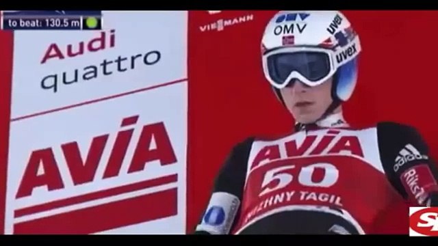 Экстремальное видео. Красивые прыжки с трамплина на лыжах №104