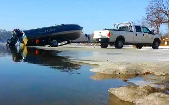 Launching a Boat On The Ice Fail