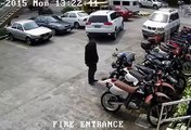 Woman Driver Destroys Parked Motorcycles and Cars