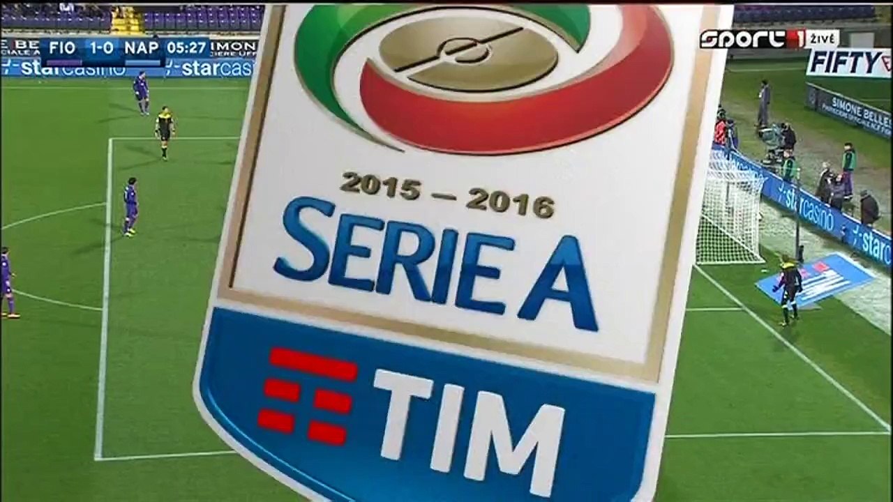 1-0 Marcos Alonso Goal Italy  Serie A - 29.02.2016, Fiorentina 1-0 SSC Napoli