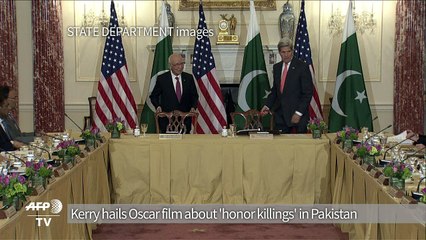 US hails 'honor killing' Oscar film at Pakistan talks