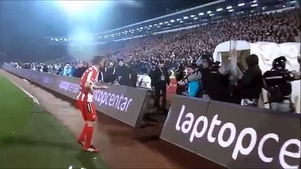 Lukovic pogodjen mobilnim telefonom Partizan 1 2 Crvena Zvezda 150 derbi 27/02/2016