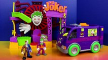 Imaginext Joker and Bane take Batman cape from Robin Batcave Dc Superhero toy