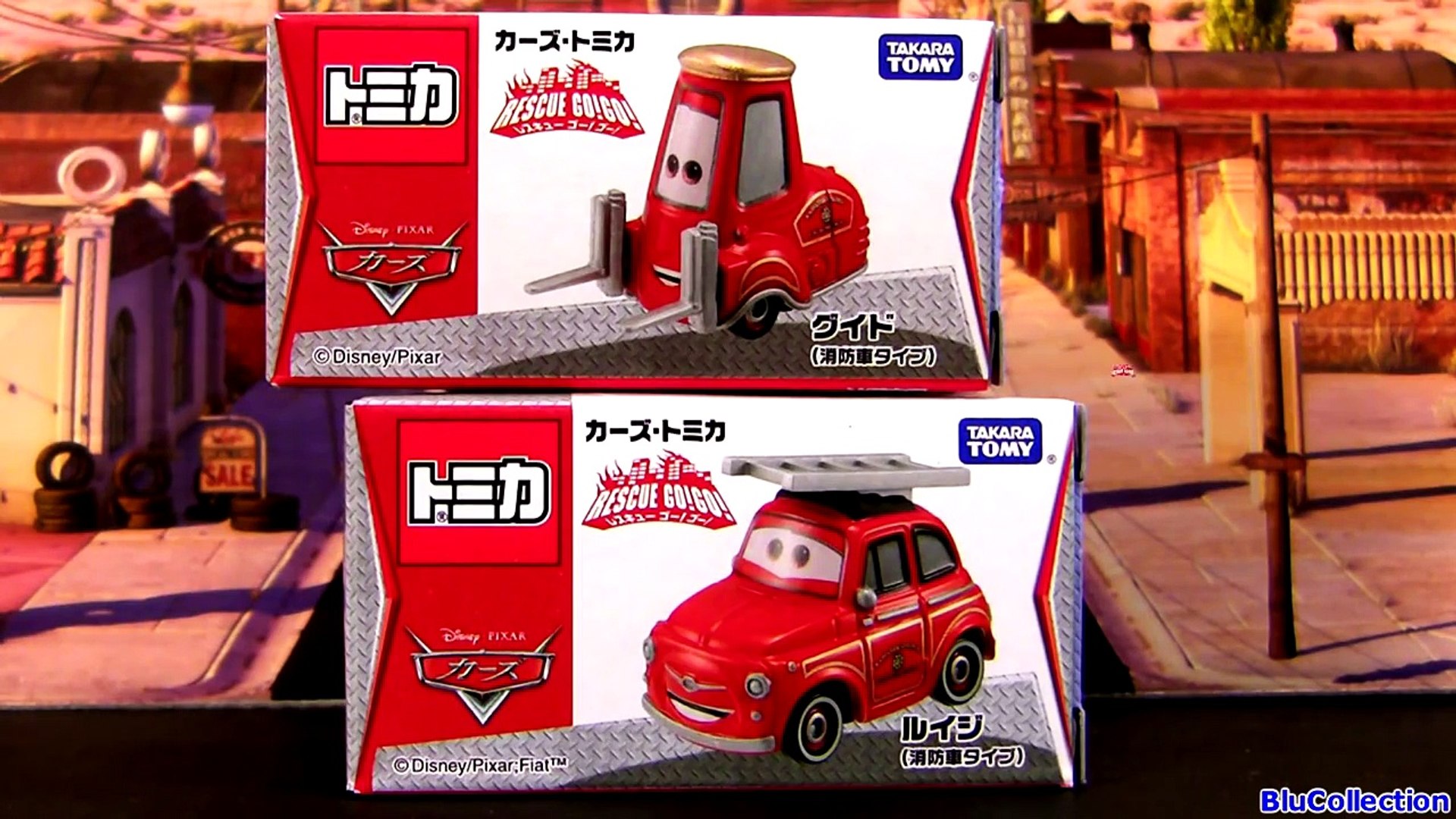 Tomica Cars Luigi Guido Rescue Go Go Fire Engine Car From Takara Tomy Disney Pixar Blutoys Video Dailymotion