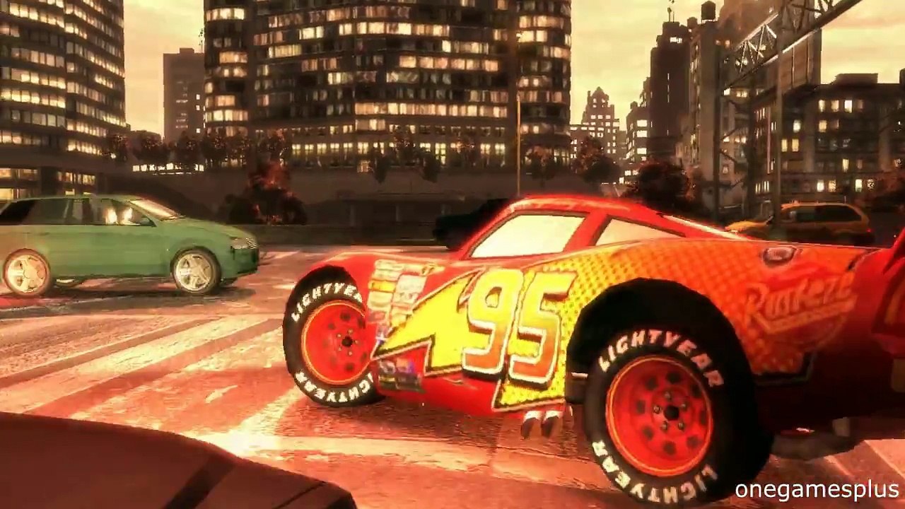Super furious Lightning McQueen new six jumps Disney car game GTA IV by onegamesplus