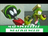 SEE A MARVIN THE MARTIAN PVC Bobble Head and K 9 Dog Rubber Figure what is it worth