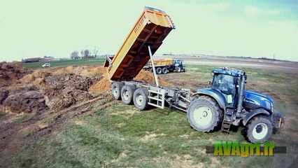 FENDT 936 NH Blue power et deutz : 7 tracteurs et bennes 3 essieux au TP