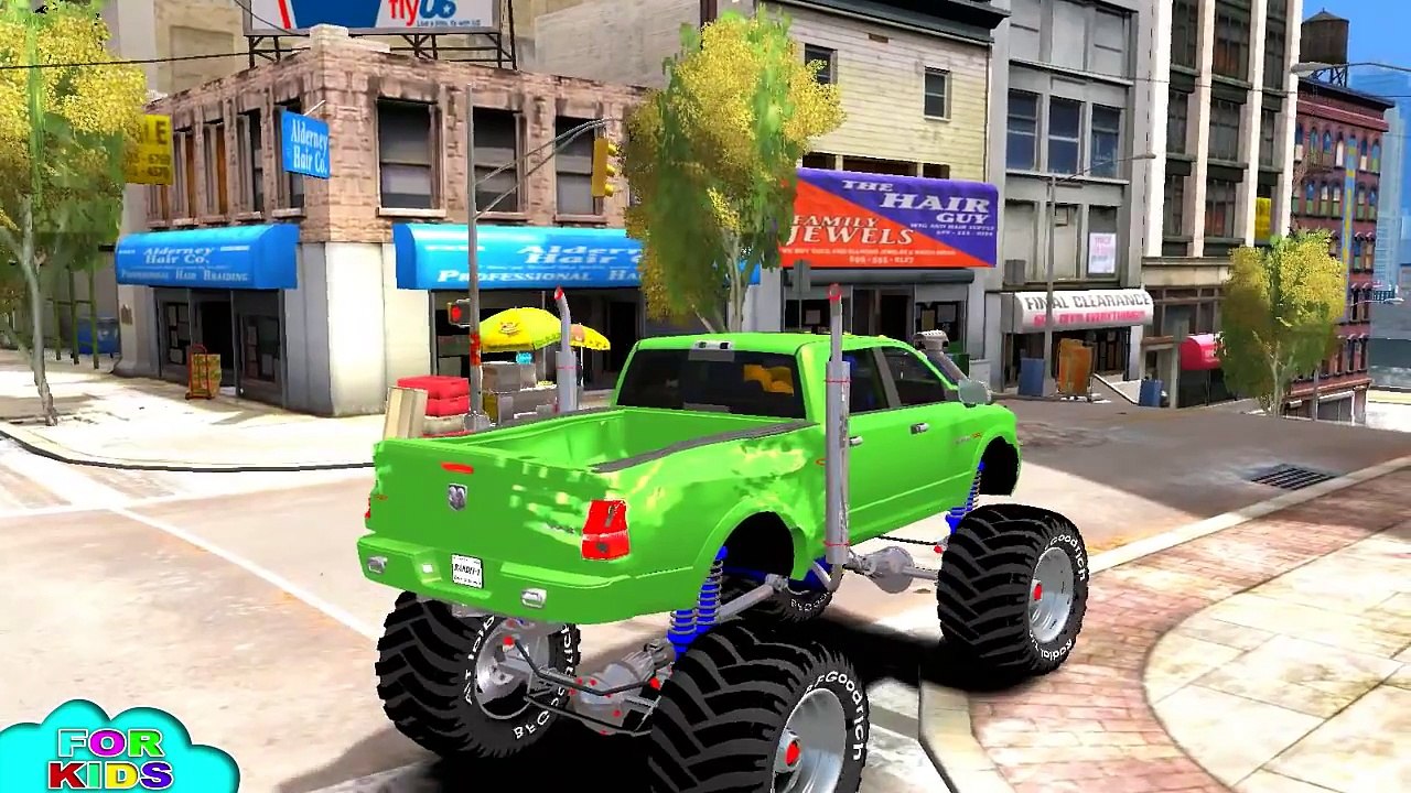 Monster Trucks Colors & Nursery Rhymes & Hulk Superman Spiderman (Animated Songs for Child