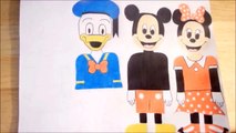 How to draw Mickey Mouse, Minnie Mouse,Donald Duck, and Daisy Duck [Speed Drawing]