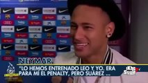 Neymar aclara que el gol de penalti con pase de Messi era para el y no para Suárez