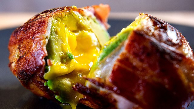 Bacon Wrapped Egg & Avocado Surprise, 3 Layers of Flavor!