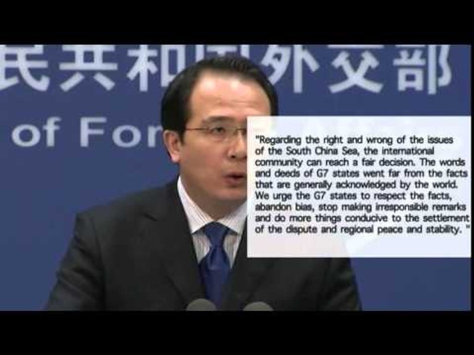Sea row: China urges G7 states to stick to facts, abandon bias