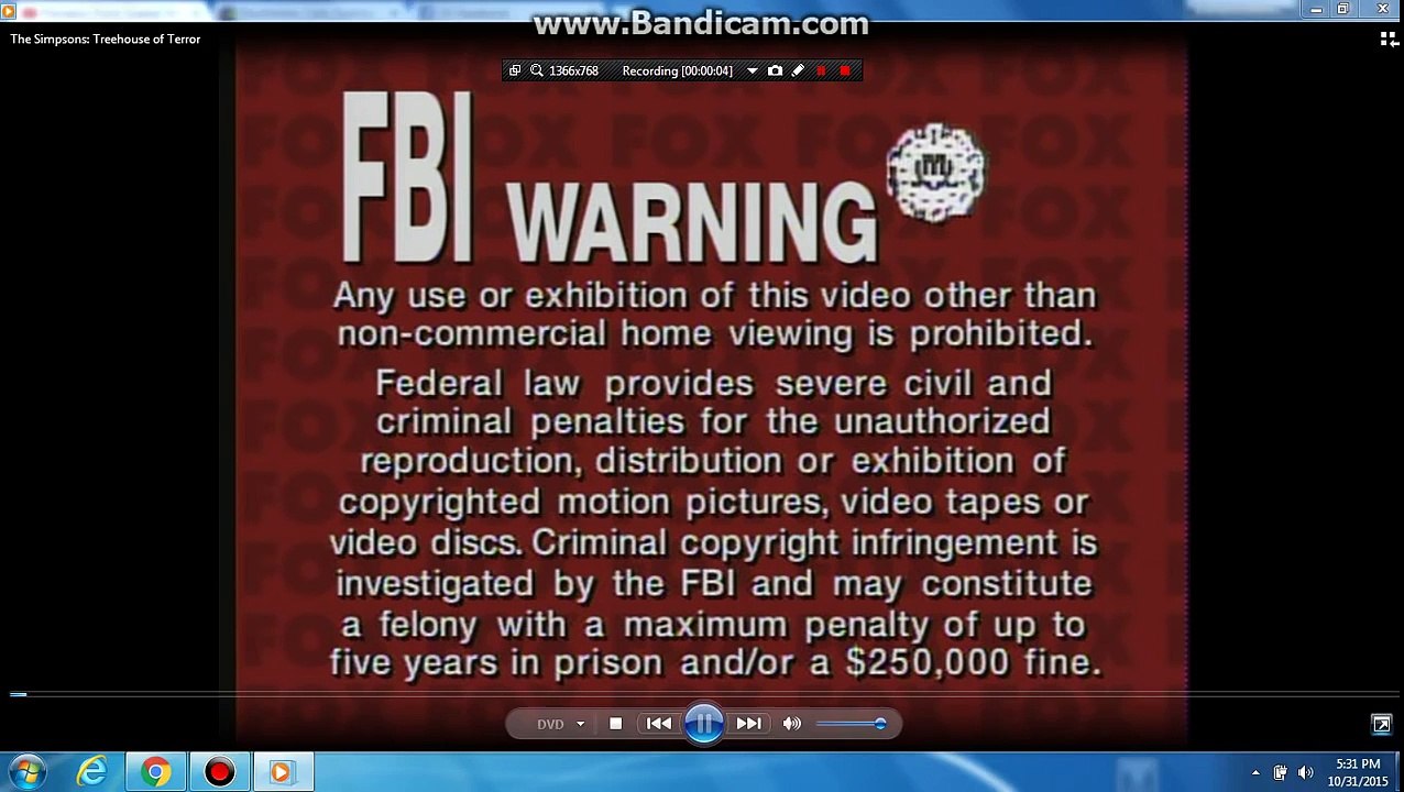 Opening to The Simpsons: Treehouse of Horror 2003 DVD