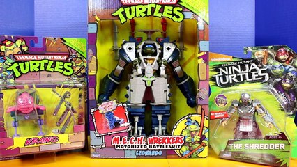 Teenage Mutant Ninja Turtles M.E.C.H. Wrekkers Motorized Leonardo Battlesuit Krang Shredder TMNT