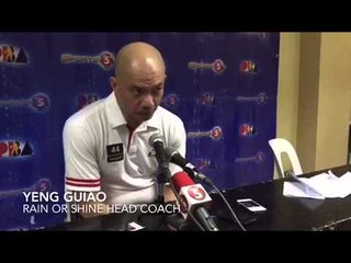 Post-game interview with Rain or Shine coach Yeng Guiao after win over Ginebra