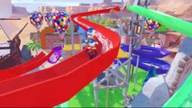 Spiderman saves Donald Duck and Lightning McQueen from jail! Water slides Playtime Kids video