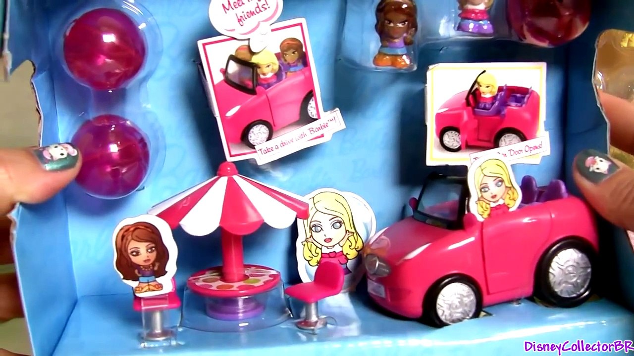 Disney Princess Belle Barbie Squinkies Dream Car Micro Mini Toys Playset Review バービー