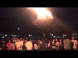 UP marks win with bonfire in Quezon City campus