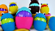 10 MONSTER Play Doh Surprise Eggs Opening Hello Kitty Spongebob Squarepants Furby Cars ~ Golden Egg
