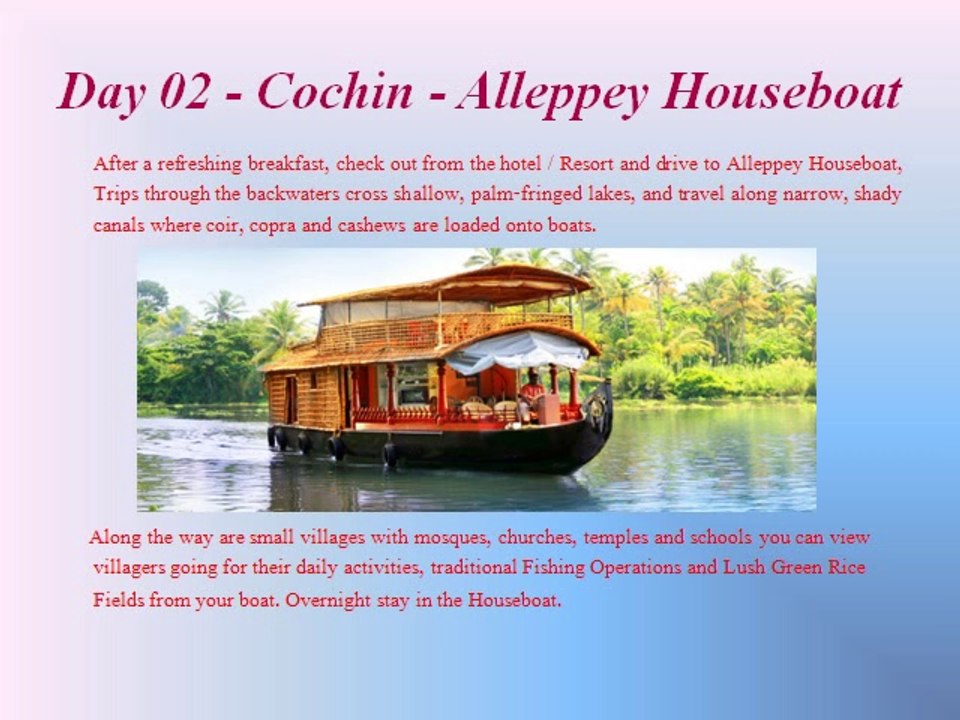 Kerala Tour Package | Alleppey Houseboat 3 Nights 4 Days Tour Package
