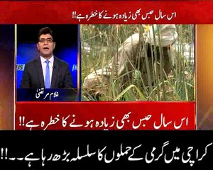 کراچی میں گرمی کے حملوں کا سلسلہ بڑھ رہاہے۔