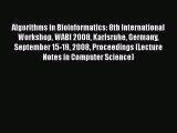 Read Algorithms in Bioinformatics: 8th International Workshop WABI 2008 Karlsruhe Germany September